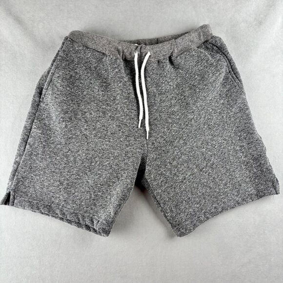American Apparel Shorts Mens M Gray Heather Fleece Drawstring Pockets Made USA - Picture 1 of 7